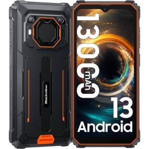 Blackview BV6200Pro Orange Smartphone durci téléphone portable dextérieur avec 8 Go de RAM et 128 Go de mémoire