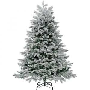 RELAX4LIFE Sapin de Noël 135cm Arbre de Noel Slim Enneigées avec LED Pieds de Sapin de Noël en Métal (688 Branches)