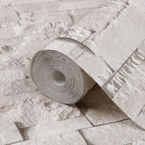 Papier peint - MOTHINESSTO - YY5416 - Crème - Tissu intissé - Imitation pierre et brique