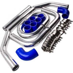 8x Universel 2.5 Turbo Intercooler FMIC Turbo Hard pipe Piping Kit DIY Voiture
