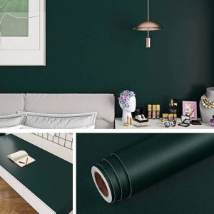 40CMx5M Papier Peint Adhesif Mural Vert Chambre Gar&ccedil;on Chambre Enfant Salon Impermeable Papier Adhesif pour Meuble Cuisine Armoire