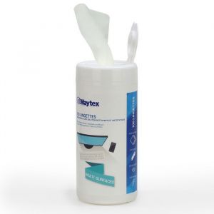 Lingettes Nettoyantes Ecran et Clavier Waytex Lingettes Imprégnées de Produit Nettoyant Multisurface Antistatique Boîte de 100