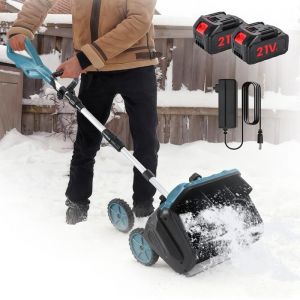 Deneigeuse &Eacute;lectrique Largeur utile 12 pouces - 1000W Fraise &agrave; neige sans fil - 2 batterie 3000 mAh + 1chargeur rapide - &eacute;cran LED