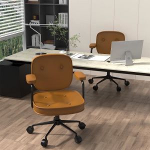 VIVOLILV Chaise de bureau marron - Fauteuil de bureau - pivotant à 360° - Hauteur Réglable 57-95cm