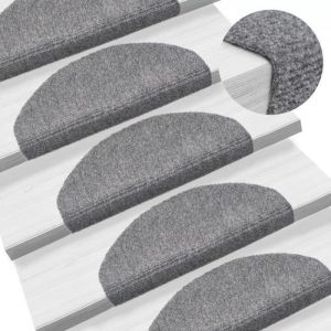 Tapis descalier auto-adhésif 15 pcs 65 x 21 x 4 cm Gris clair