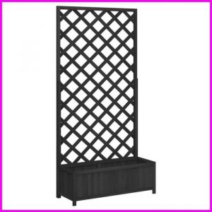Jardinière en bois avec treillis noir ASHATA -BK365481 (PLA) - 90x35x180cm - Pour plantes grimpantes