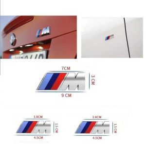2 x ///M Lat&eacute;rale Aile Sport Embl&egrave;me Badge Logo Autocollant Argent 45mm x 15mm Pour BMW+Logo M badge embl&egrave;me pour BMW 90 mm x 30 mm