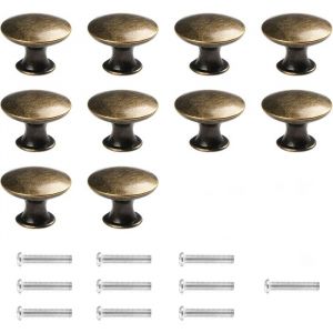 ElektraH 10pcs Bouton de Meuble Vintage Bouton de Porte de Placard Boutons de Tiroir Poignees de Porte de Cuisine Ronds Poign&eacute;e