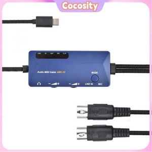Cocosity Midi vers Usb Adaptateur de c&acirc;ble MIDI dinterface MIDI vers instruments cable Audio MIDI vers USB (AMC-10 (Type-C)) 2 m