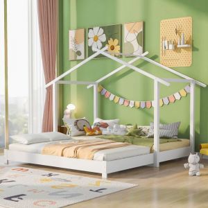 lit cabane enfant 90x190 structure bois massif lit enfant garde-corps s&eacute;curit&eacute; mod&egrave;le &eacute;volutif lit gigogne