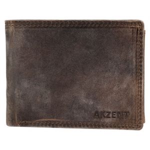 Portefeuille Akzent pour homme en cuir marron format horizontal intemporel