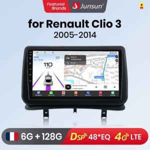 Junsun Autoradio Android 12 pour Renault Clio 3 2005-2014 Carplay & Android Auto9 pouces Écran Tactile GPS 4G 48EQ [6Go+128Go]
