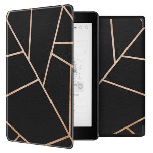 Design Slim Hard Case Sleepcover Kobo Aura One Black Graphic imoshion