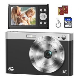Appareil Photo Num&eacute;rique Compact 1080P 50MP Campark Cam&eacute;ra 2.8LCD Rechargeables avec Carte SD 32 GB (Noir)