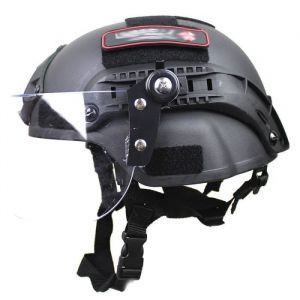 Le noir - Casque Airsoft Swat de Combat Mich 2000 Visi&egrave;re Transparente et Lunettes de Protection Sport de