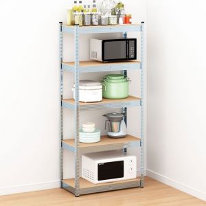 Étagère modulable - MARQUE - 5 plateaux - Acier galvanisé - Charges lourdes - Blanc