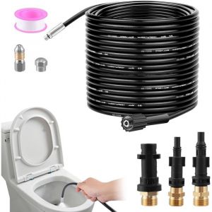 Furet d&eacute;boucheur canalisation haute pression - SWAPY - 30M - 210 bar - 60&deg;C - Adaptateur inclus - Buse fixe/rotative