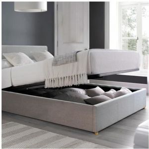 Lit Coffre Carlota 90x190  Gris Clair  Livraison Offerte  Sommier inclus