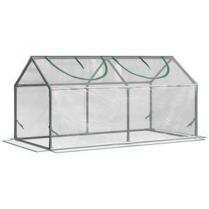 Serre en plastique avec fen&ecirc;tre serre en PVC 120x60x60 cm serre transparente pour tomates & ch&acirc;ssis de couche