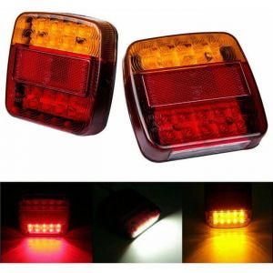Lot de 2 feux arrière de remorque à LED 12 V feux de freinage feux de stationnement étanches pour remorque camion caravane