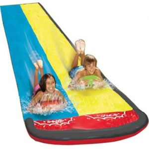Tapis de Glisse Toboggan Eau Piscine，Tapis de Glisse Toboggan Eau Piscine avec Jet Deau pour Enfant，Adapté pour Lété（600*140cm）