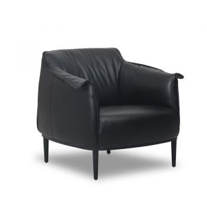 Fauteuil en cuir - LA MAISON DU CANAP&Eacute; - KLUM - Noir - 1 place - Design contemporain