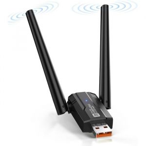 Cl&eacute; Wifi 2 En 1 Cl&eacute; Usb Wifi Usb 900 Mbps 24 Ghz/50 Ghz Adaptateur Bluetooth 5.4 Pour Pc Cl&eacute; Wi-Fi Pour Pc Avec Antenne 5Dbi