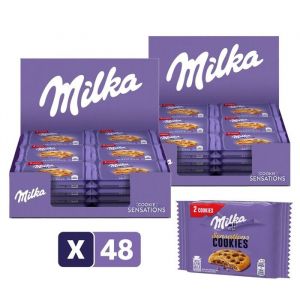 Biscuit petit déjeuner - Milka - Cookies Au Chocolat - 2 Présentoirs de 24 Sachets de Milka Sensations - Format Pocket - (2x24x52g)