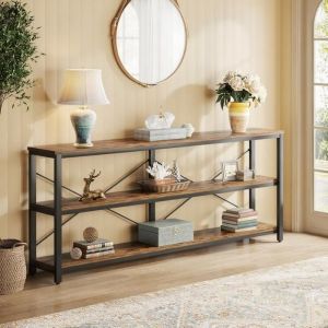 Table Console  Table de canapé pour salon entrée avec rangement couloir entrée pour Foyer marron 180 × 30 ×90 cm