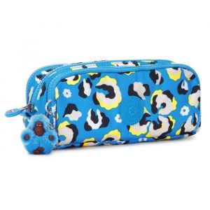 Trousse Kipling GITROY 23 CM - 3 Compartiments Leopard Floral