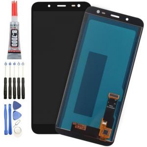 Écran LCD Samsung Galaxy J6 2018 J600F/DS  + complet Vitre tactile NOIR + Kit outils + Colle B7000 + Adhésif 3M
