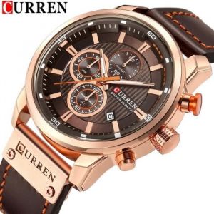 MONTRE BRACELET CURREN hommes montres à Quartz Top marque de luxe bracelet en cuir chronographe Date sport montre-bracelet pour