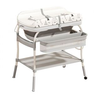 Baignoire / table &agrave; langer b&eacute;b&eacute; BW2 Divit Set baignoire 2 en 1 avec matelas &agrave; langer