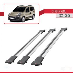 Barres de toit - FLY - Modèle GRIS - 3 pièces - Aluminium - Citroen Nemo 2007-2023