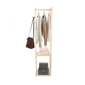 155cm Porte-manteau en bambou  Portant dangle avec 2 &eacute;tag&egrave;res 1 crochets pour cintres et pantalons Penderie de V&ecirc;tement Sur