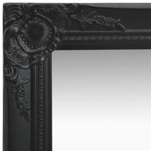 Miroir mural - VINGVO - 60x60 cm - Noir - Bois et verre - Style baroque élégant
