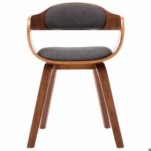 @FRENCH Chaise de salle à manger SalonCuisineChambre - Gris foncé Tissu et - Bois courbé - Fauteuil Scandinave de Chaise 91778