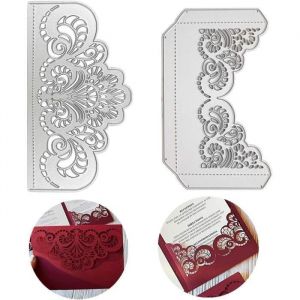 2pcs Dies de Dcoupe Scrapbooking Cutting Dies Carte Invitation Enveloppe Dcoration Bricolage Carte pour Fte Mari GABARIT DE DECOUPE