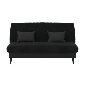 Banquette convertible Elios clic clac couchage 130 x 190  avec rangement int&eacute;gr&eacute; + 2 coussins OFFERTS Coton noir