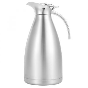 Cafetière Isotherme Acier Inox Double Paroi Bouilloire Thermos 1.5L pour Thé Café Maison Argent