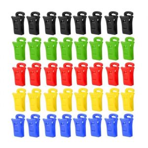Lot de 50 pinces &agrave; chaussettes pour machine &agrave; laver et s&egrave;che-linge pinces &agrave; chaussettes avec crochets support de chaussettes
