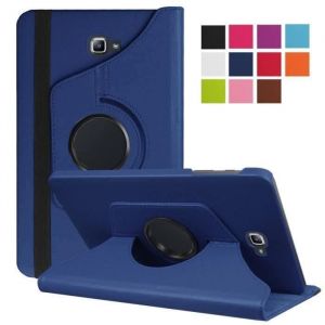 Housse Samsung Galaxy Tab A6 10.1 - 360 Rotation &Eacute;tui Coque Cuir Protection Pr Tablette Samsung Tab A6 10.1 SM-T580-T585&ndash;Bleu fonc&eacute;