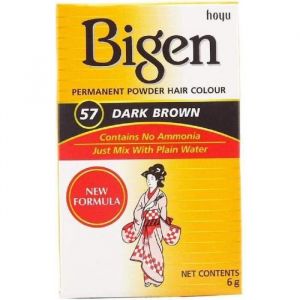 Poudre de coloration permanente pour cheveux brun foncé 57 BIGEN