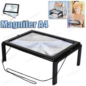 Grande page A4 mains libres 3x loupe avec lumi&egrave;re LED loupe lecture Gdel -ABI