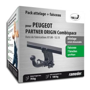 Attelage de remorque - AUTO-HAK - Peugeot PARTNER ORIGIN - Crochet amovible - Faisceau 7 broches
