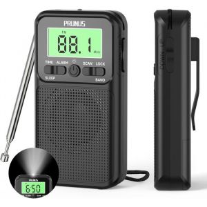 J-128 Radio Portable FM/AM Petite Radio R&eacute;veil et Minuterie de Sommeil Mini Radio de Poche avec Design Anti-Contact Accidentel