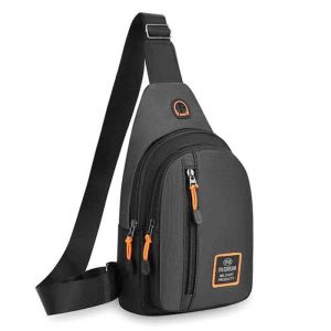 Sacoche &agrave; Bandouli&egrave;re Homme Poitrine Imperm&eacute;able pour &agrave; Pied Cyclisme Voyage et Sport XD1365 Gris