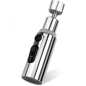 Aérateur de Robinet 3 Modes Rotatif 360° Tête Douchette Evier Cuisine Brise Jet Robinet Cuisine Deau 130*35*25MM
