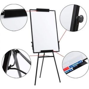 Tableau Blanc magnétique avec trépied Pour flipchartssupport double face réglable en hauteur et pliable