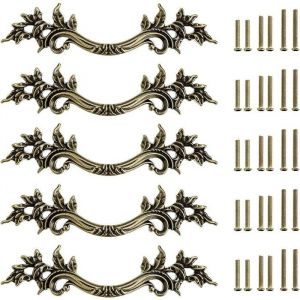 5pcs Poign&eacute;e de porte vintage Bouton de Porte de Placard r&eacute;trod&eacute;corer le Tiroir la Commode Placard Meuble etc. (bronze) .